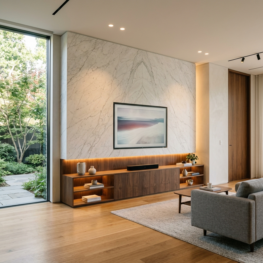 Custom TV unit and wall paneling
